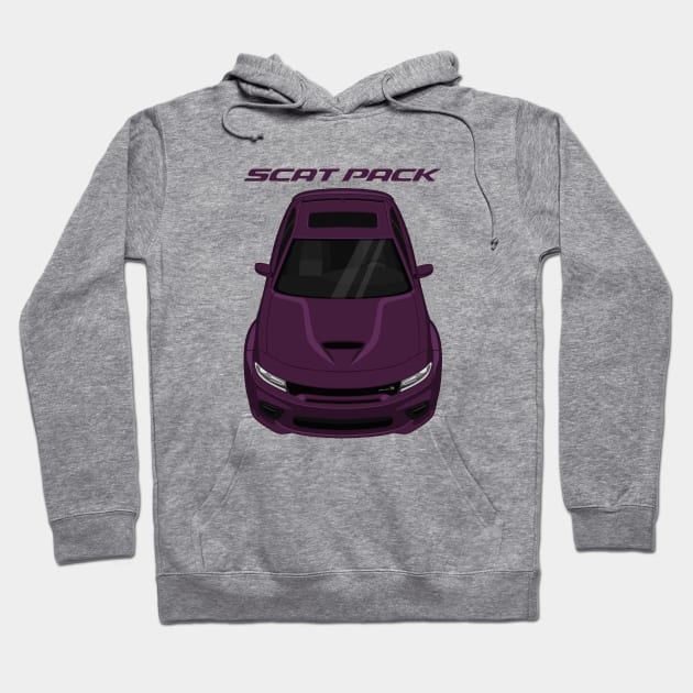 Dodge Charger Scat Pack Widebody - Hellraisin Purple Hoodie by V8social